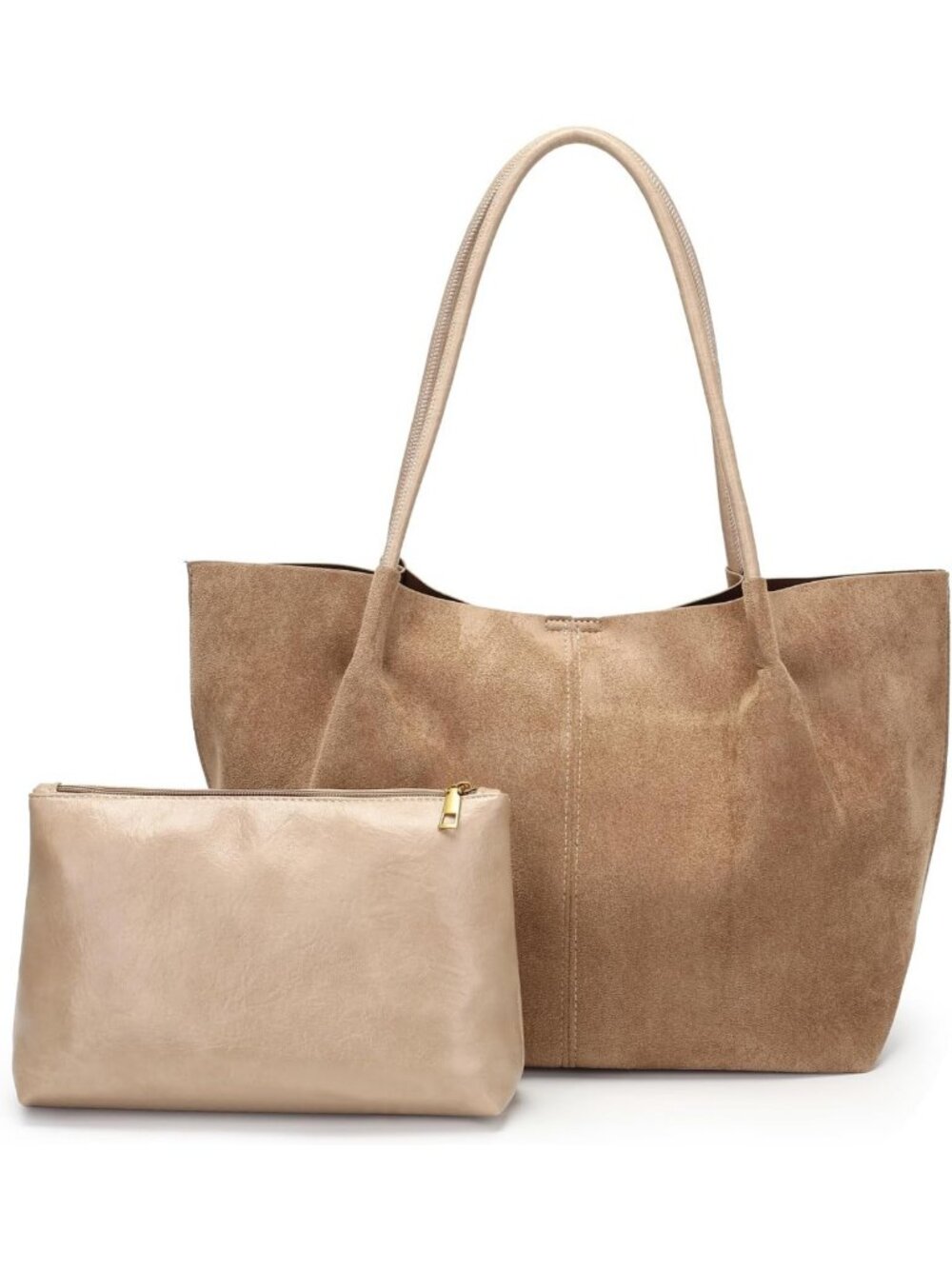Large Capacity Suede Tote Bag for Women | Stylish Leather Shoulder Handbag for